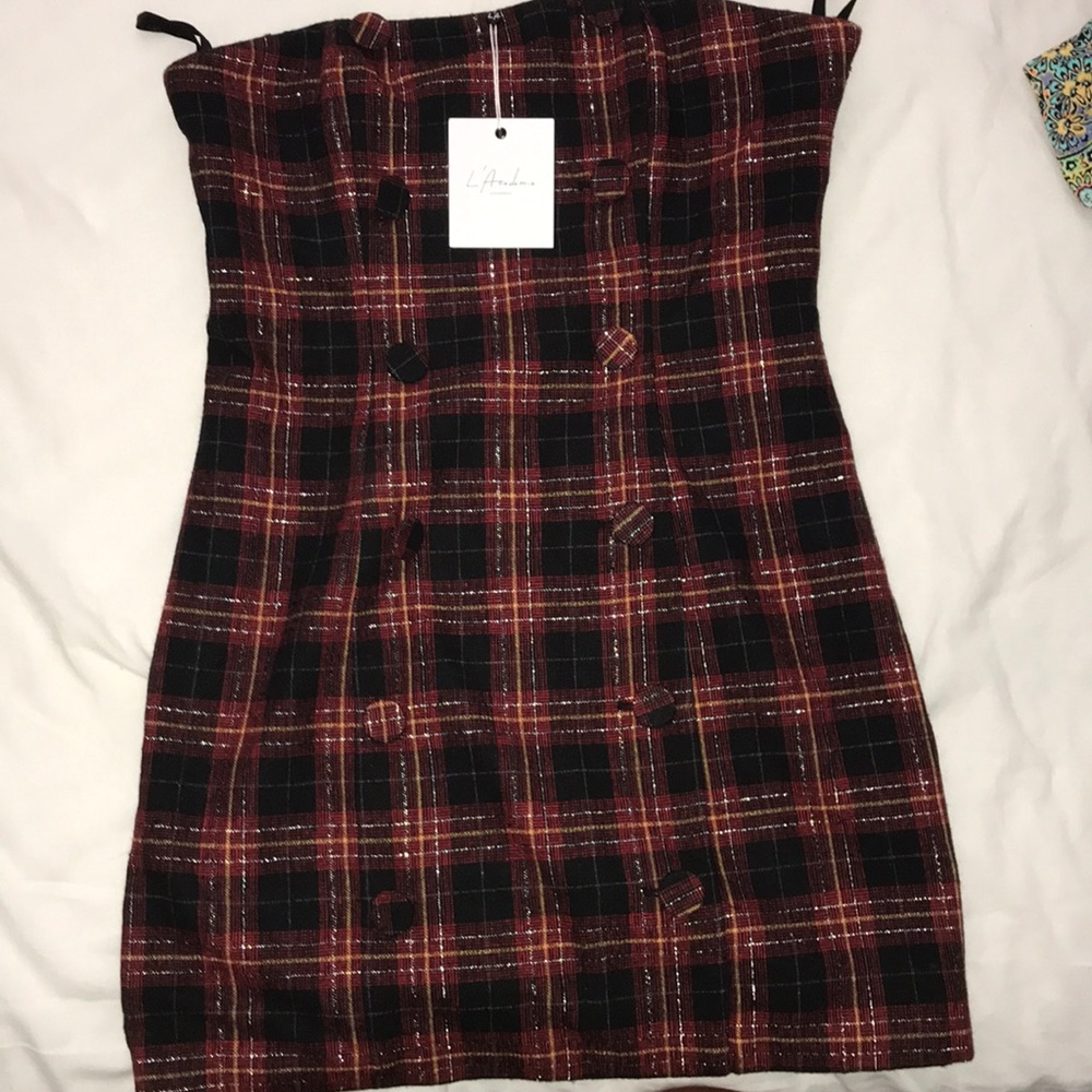 Revolve plaid  dress with buttons